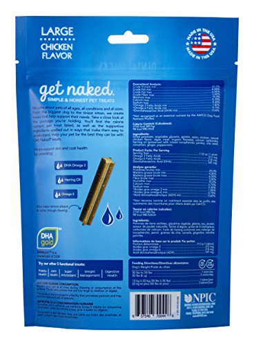 Get Naked Grain Free 1 Pouch 6.6 Oz Skin & Coat Dental Chew Sticks, Large