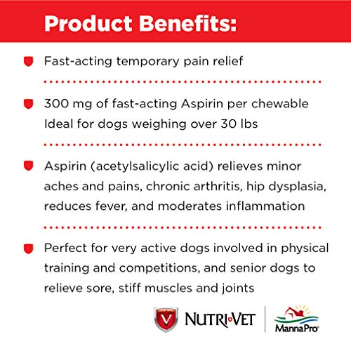 Nutri-Vet Aspirin Chewables for Large Dogs, 75 Count - Pack of 1