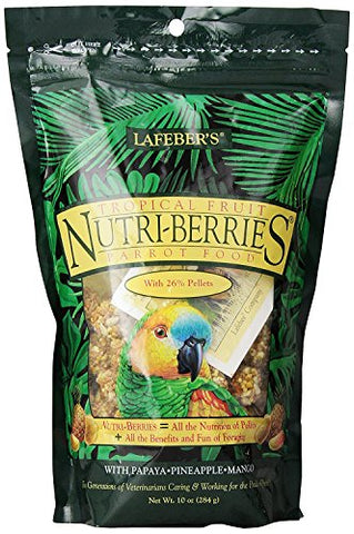 Lafeber Tropical Fruit Nutri-Berries Parrot Food 10 oz bag (2 Pack)
