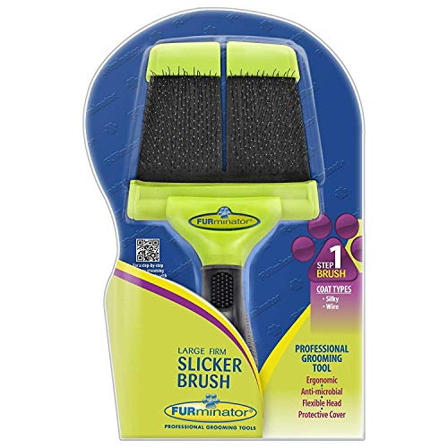 Firm Grooming Slicker Brush for Clean Healthy Coats, Large - 2 Pack