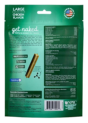 Get Naked Grain Free 1 Pouch 6.6 oz Weight Management Dental Chew Sticks, Large