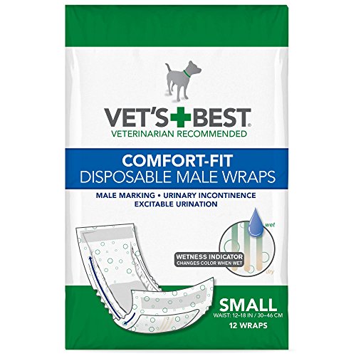 Vet's Best Comfort Fit Disposable Male Dog Diapers | Absorbent Male Wraps with Leak Proof Fit