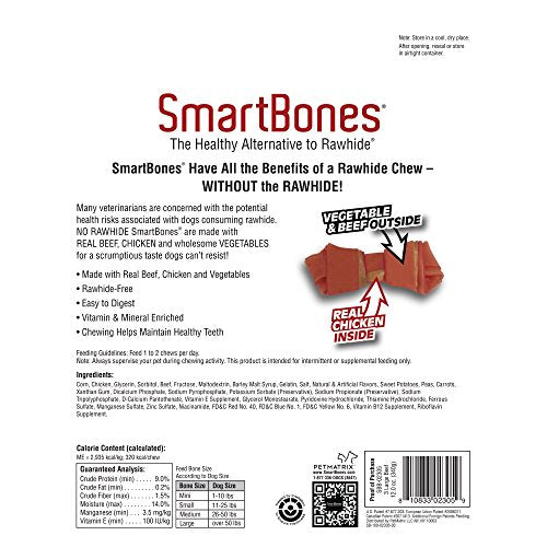 SmartBones Beef Dog Chew, Large, 3 Pieces/Pack
