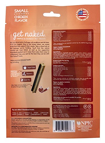 Get Naked Super Antioxidant Dental Chew Sticks, Small, 2 Pouches (52 Sticks)