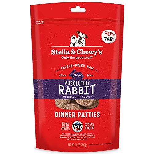Stella & Chewy's Freeze-Dried Raw Absolutely Rabbit Dinner Patties Grain-Free Dog Food, 14 oz bag