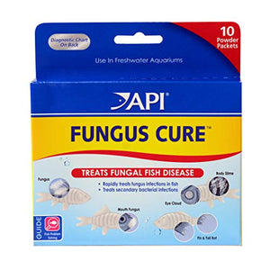 API Fungus Cure Freshwater Fish Powder Medication 10-Count Box