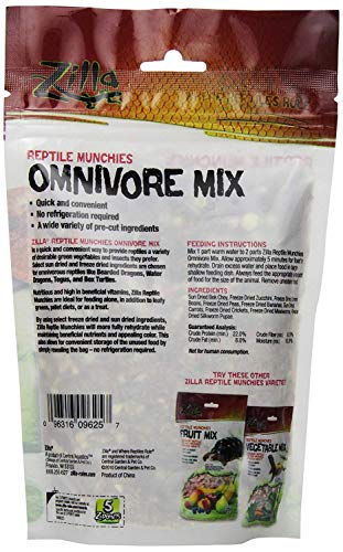 Zilla Reptile Food Munchies Omnivore Mix, 4 Ounces - 2 Pack