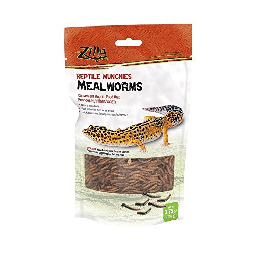 Zilla Reptile Food Munchies Mealworm, 3.75-Ounce