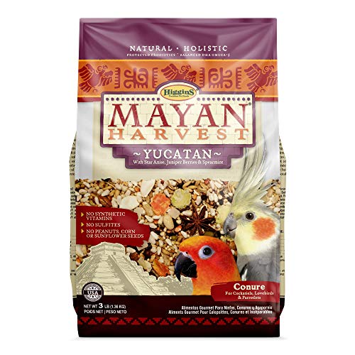 Higgins Mayan Harvest Yucatan Food Mix for Cockatiels, Lovebirds & Conures, 3 lbs.