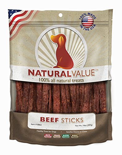 Loving Pets Natural Value All Natural Soft Chew Beef Sticks for Dogs, 14-Ounce