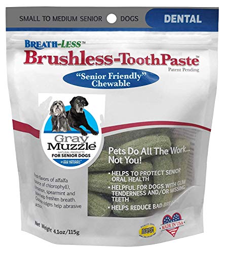 Ark Naturals Breath-Less Brushless Toothpaste, Vet Recommended Natural Dental Chews for Dogs, Plaque, Tartar and Bacteria Control