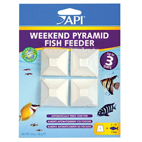 API Weekend Pyramid Fish Feeder 3-Day Automatic Fish Feeder 1.4 oz 4Count Pack