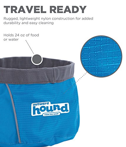 Outward Hound Port-A-Bowl Collapsible Travel Dog Food and Water Bowl