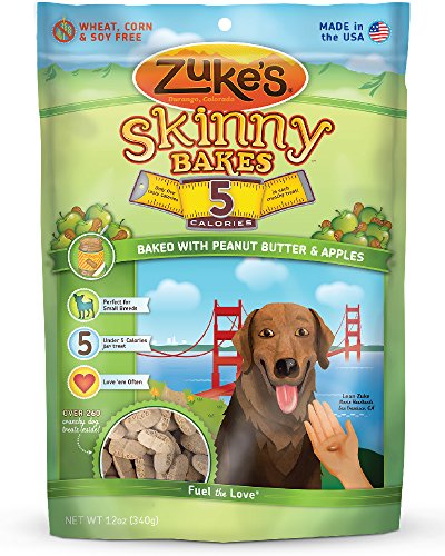 ZukeÂS Skinny Bakes Dog Treats, Peanut Butter And Apples, 5-Calories, 12-Ounce