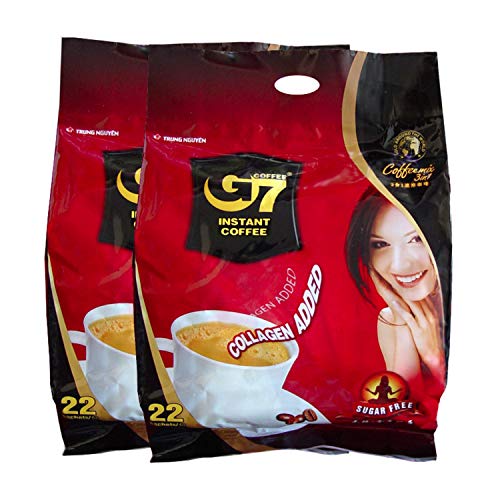 Trung Nguyen G7 Instant Coffee 3-in-1 Collagen & Sugarfree, 2-Pack