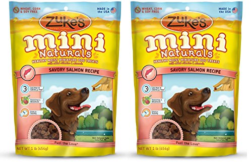 Zuke's Mini Naturals Dog Treats, Salmon, 2Pack (1 Pound)