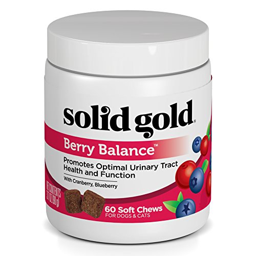 Solid Gold Dog & Cat Supplements for Urinary Tract Health and Testing; Berry Balance Chews and Powder with Antioxidant-rich cranberries plus pH Strips