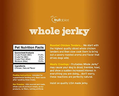 Fruitables Whole Jerky Roasted Chicken, 5 Ounce Pack of 6