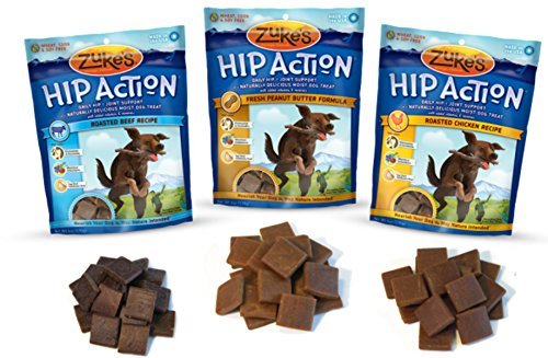 Zukes, Hip Action, Dog Treats, Economy Variety 3Pack (1 Pound of Each Flavor)
