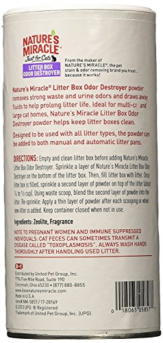 Nature's Miracle Just for Cats Odor Destroyer Litter Powder, 40 oz