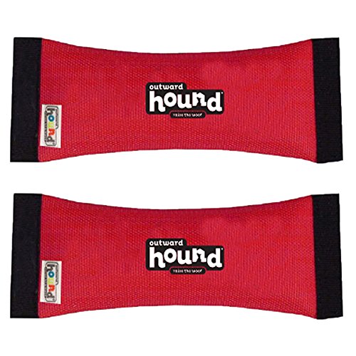 Outward Hound Kyjen 30004 FireHose Squeak N' Fetch Dog Toys Squeak and Fetch Toy, Medium, Red (2 Pack)