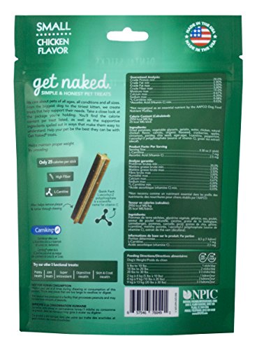 Get Naked Grain Free 1 Pouch 6.2 Oz Weight Management Dental Chew Sticks, Small