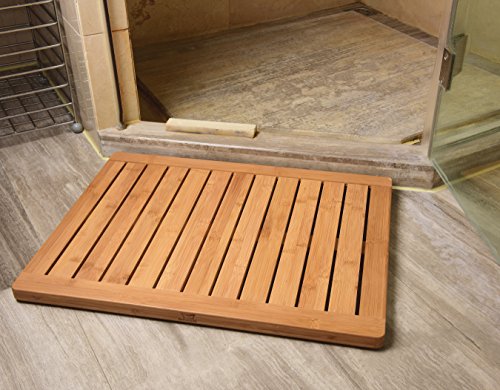 Bathequip Bamboo Floor Mat - Architecturally Pleasing, Elevates You to Dry Off - Rust and Mildew Resistant - Fully Guaranteed