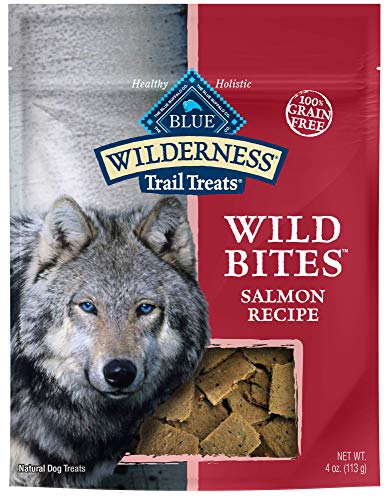 Blue Buffalo Wilderness Trail Treats Wild Bites Grain Free Soft-Moist Dog Treats, Salmon 4-oz bag