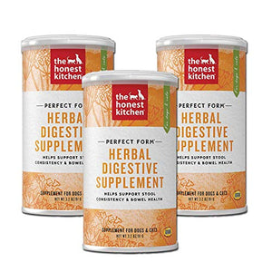 Honest Kitchen The Herbal Digestive Supplement Pet Food for Cats and Dogs, 3.2 oz (3-Pack)