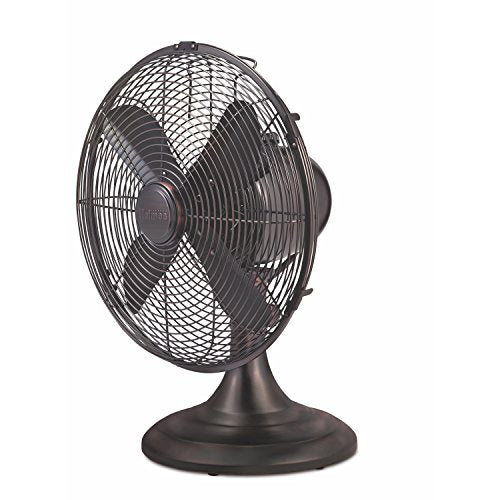 HOLMES Heritage Collection Table Fan, 12-inch, Brushed antique nickle ...