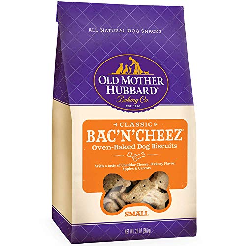 Old Mother Hubbard Crunchy Classic Natural Dog Treats, Bac'N'Cheez, Small Biscuits, 20-Ounce Bag/2PK