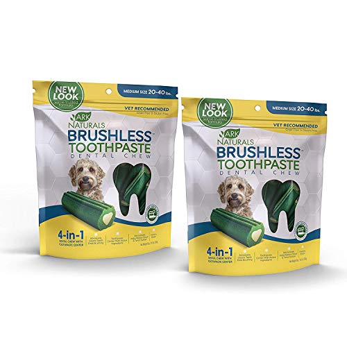 ARK NATURALS Brushless Toothpaste, Vet Recommended Natural Dental Chews for Dogs, Plaque, Tartar and Bacteria Control (2 Pack)