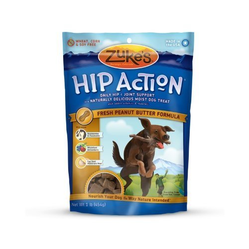 Zuke's Hip Action Natural Dog Treats Fresh Peanut Butter Recipe, 16-Ounce