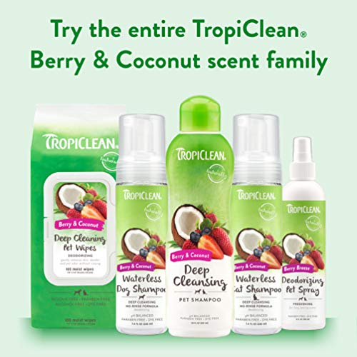 TropiClean Berry & Coconut Deep Cleaning Shampoo for Pets, 20oz, Made in USA