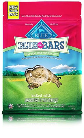 BLUE Mini Bars Crunchy Dog Treats, Apples & Yogurt, 20 oz (2 Pack)