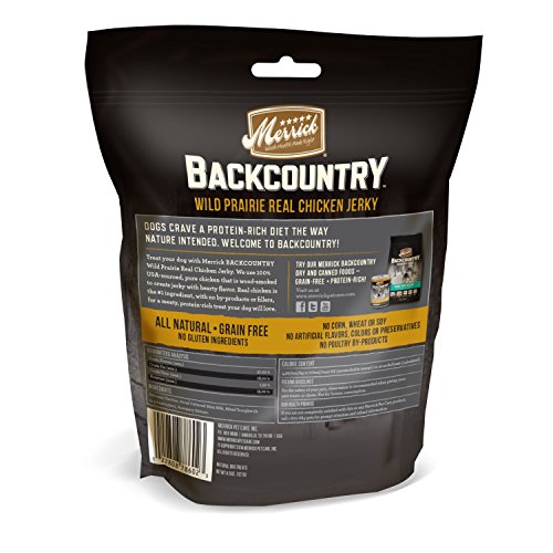 Merrick Backcountry Wild Fields Real Chicken Jerky Grain Free Dog Treats, 4.5 Oz.