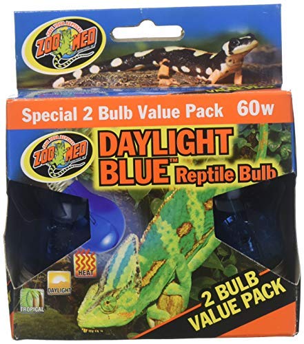 (3 Boxes) Zoo Med 2-Pack Daylight Blue Reptile Bulb, 60-watt - 6 Bulbs Total
