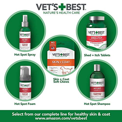 VetÂs Best Dog Hot Spot Itch Relief Spray |  Relieves Dog Dry Skin, Rash, Scratching, Licking, Itchy Skin, and Hot Spots | No-Sting and Alcohol Free | 8 Ounces