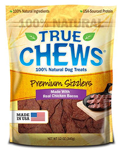 True Chews Premium Sizzlers Dog Treats, Chicken Bacon, 12 Ounce
