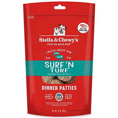 Stella & Chewy's Freeze Dried Surf & Turf (Beef & Salmon) Dinner Patties For Dogs