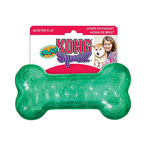 KONG Squeezz Crackle Bone, Medium, Colors May Vary (2 Pack)