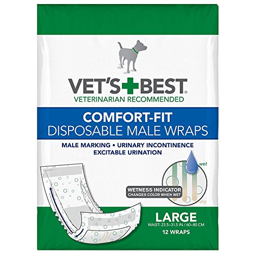 Vet's Best Veterinarian's Best Comfort Fit Disposable Male Dog Diapers With Wetness Indicator, 24 count