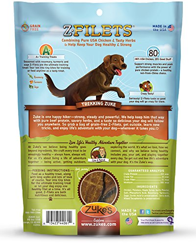 Zuke'S Z-Filets Dog Treats, Savory Chicken Recipe, 7.5-Ounces