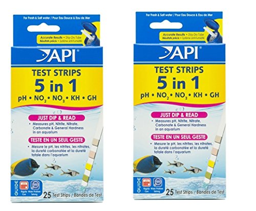 API 5-IN-1 TEST STRIPS Freshwater and Saltwater Aquarium Test Strips, JYlCzP 50 Count
