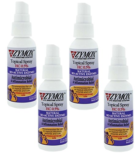 (4 Pack) Zymox Cut,Wound, and Infection Topical Spray with Hydrocortisone, 2-Ounce Bottles