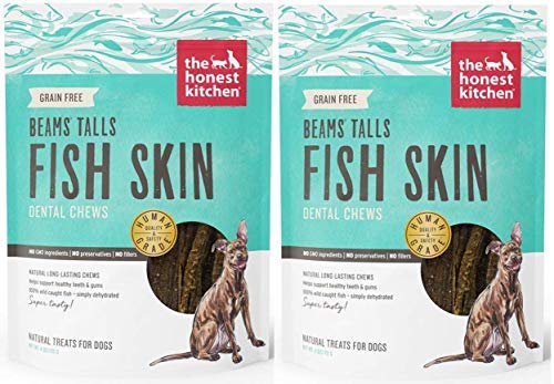 The Honest Kitchen Beams Fish Skin Treat - Dehydrated Grain Free Fish Skins Dog Chew, Talls 12 oz