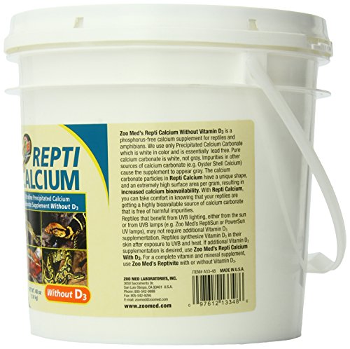 Zoo Med Reptile Calcium Without Vitamin D3, 48 oz