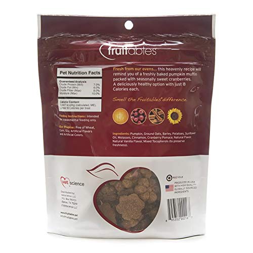 Fruitables Baked Dog Treats Pumpkin & Cranberry Flavor (2 Pack) 7 oz Each