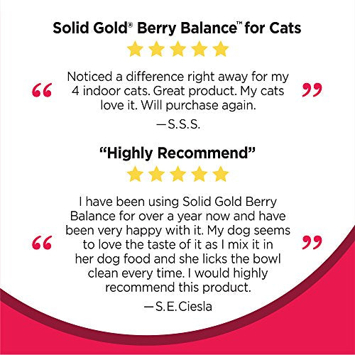 Solid Gold Dog & Cat Supplements for Urinary Tract Health and Testing; Berry Balance Chews and Powder with Antioxidant-rich cranberries plus pH Strips