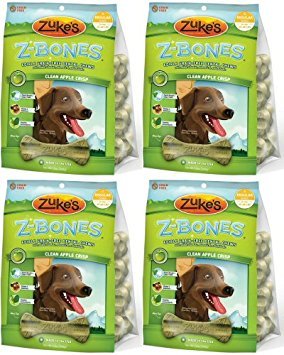Zukes Z-Bones Edible Dental Chews Regular Apple Crisp 3lb 32ct(4x12oz)